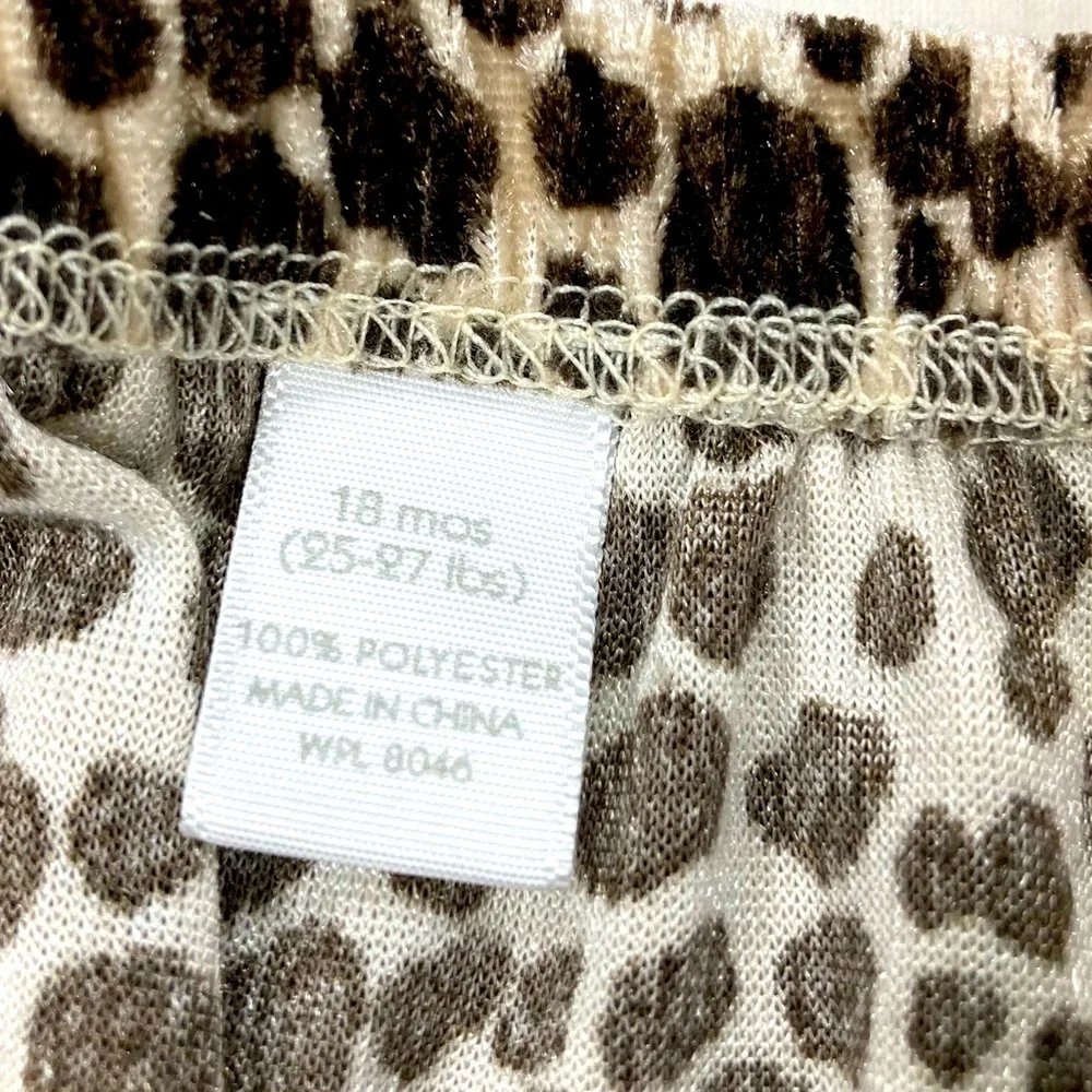 Carter’s Diaper Cover Leopard Print Velour Sz 18M